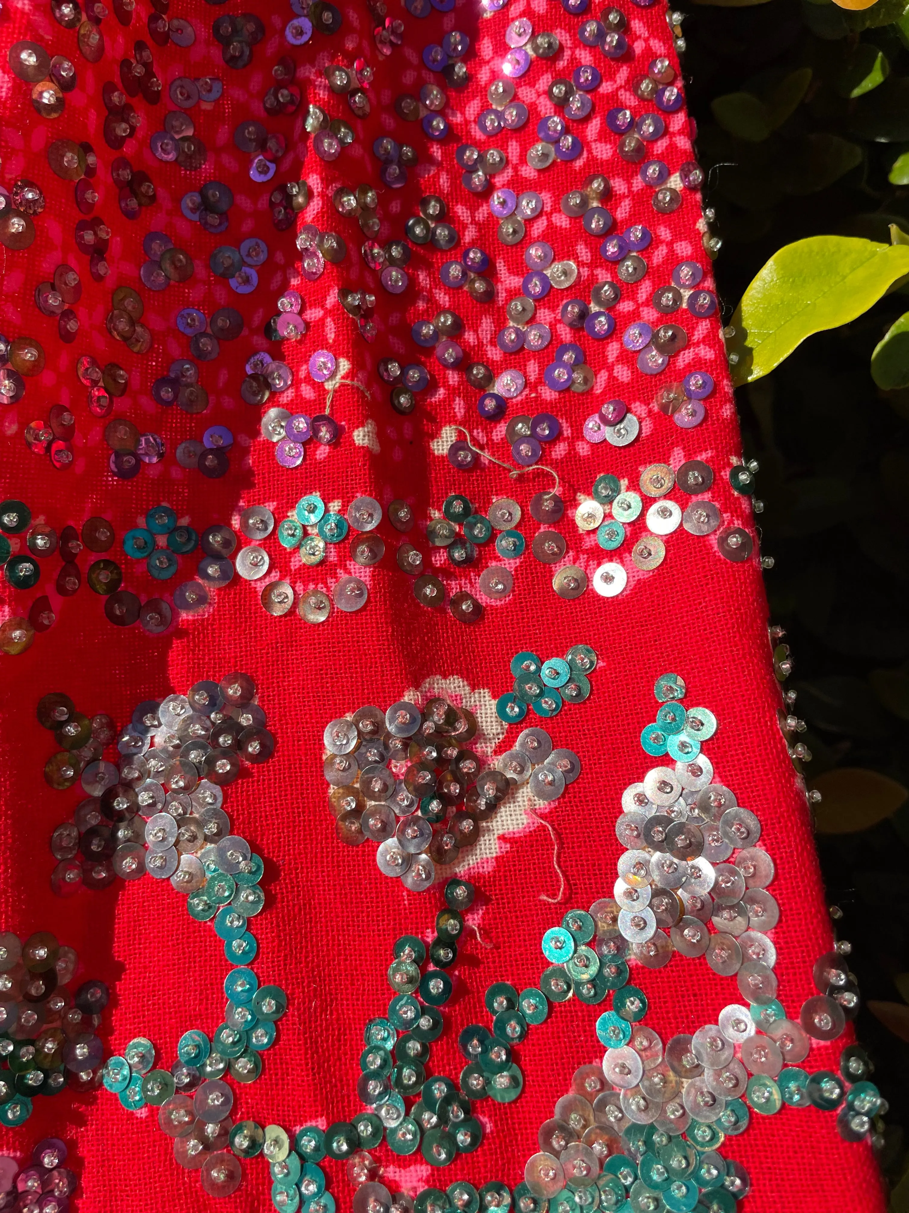 1930s Hand Made Floral Embellished Densely Sequined Skirt