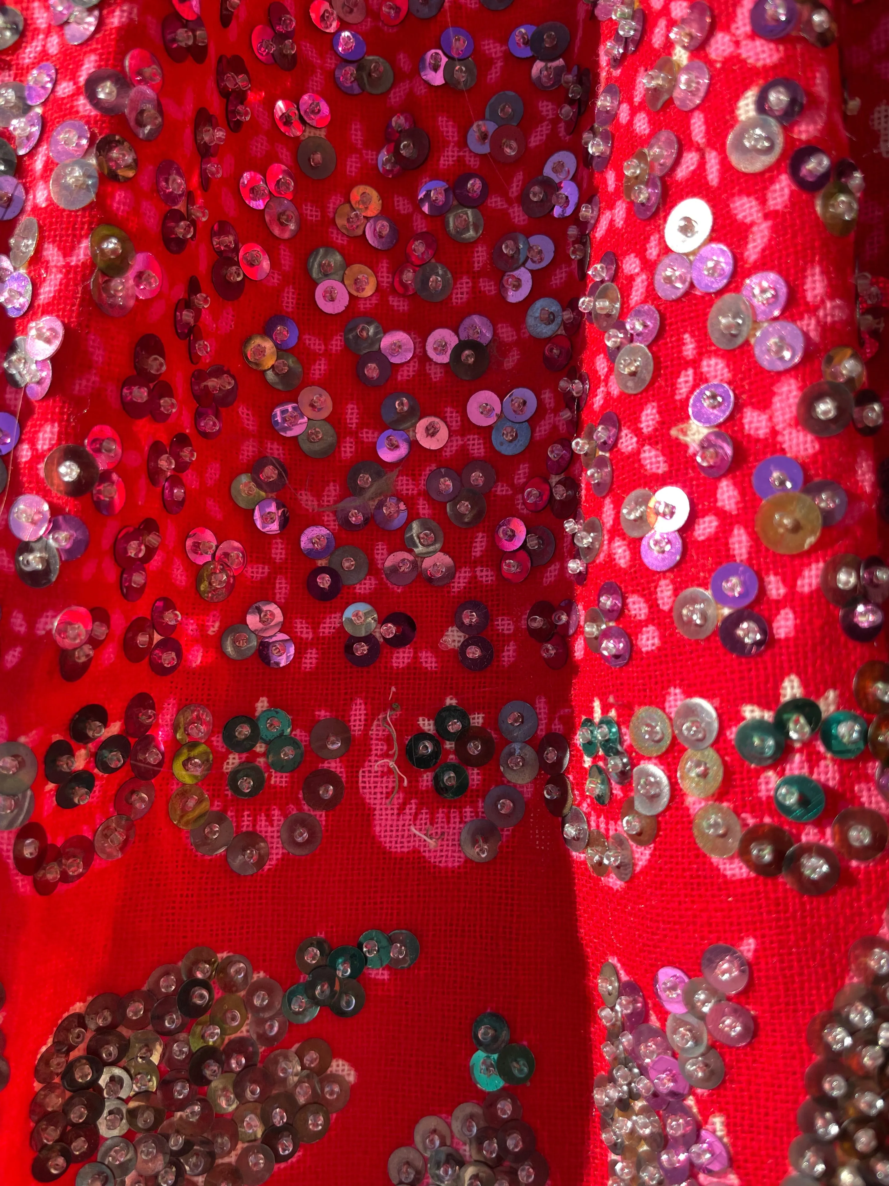 1930s Hand Made Floral Embellished Densely Sequined Skirt
