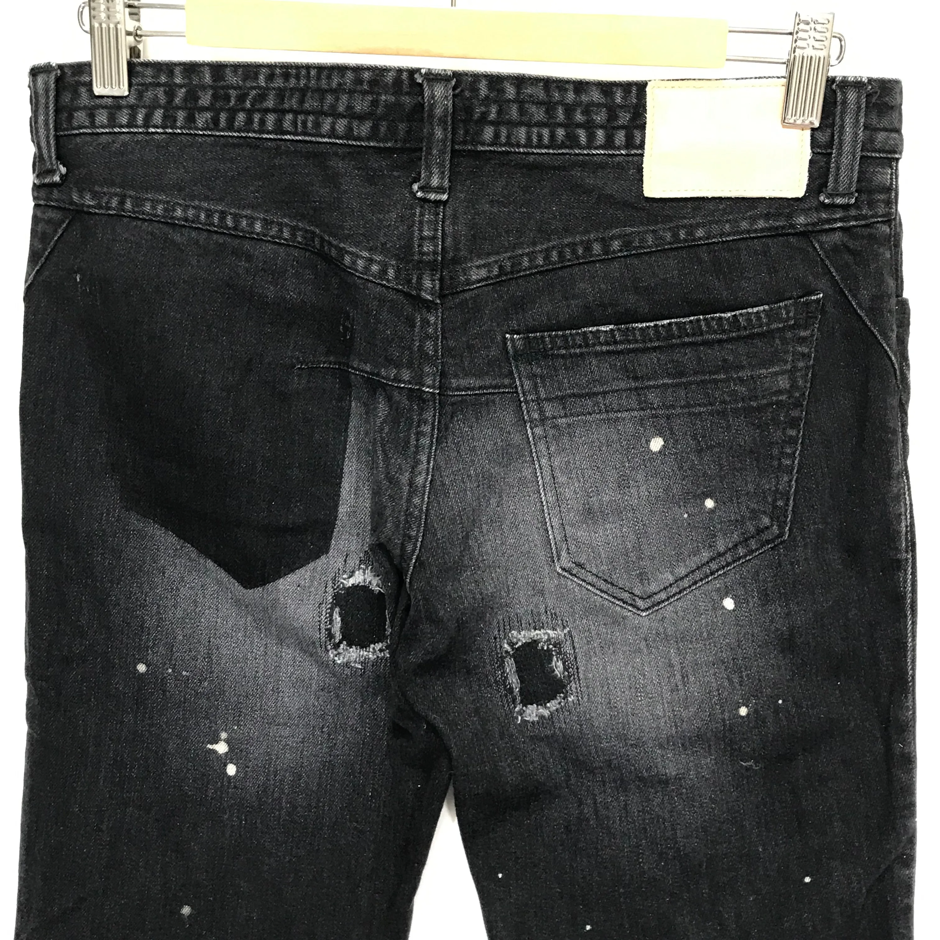 [3] Number Nine Distressed Skinny Denim Jeans Black