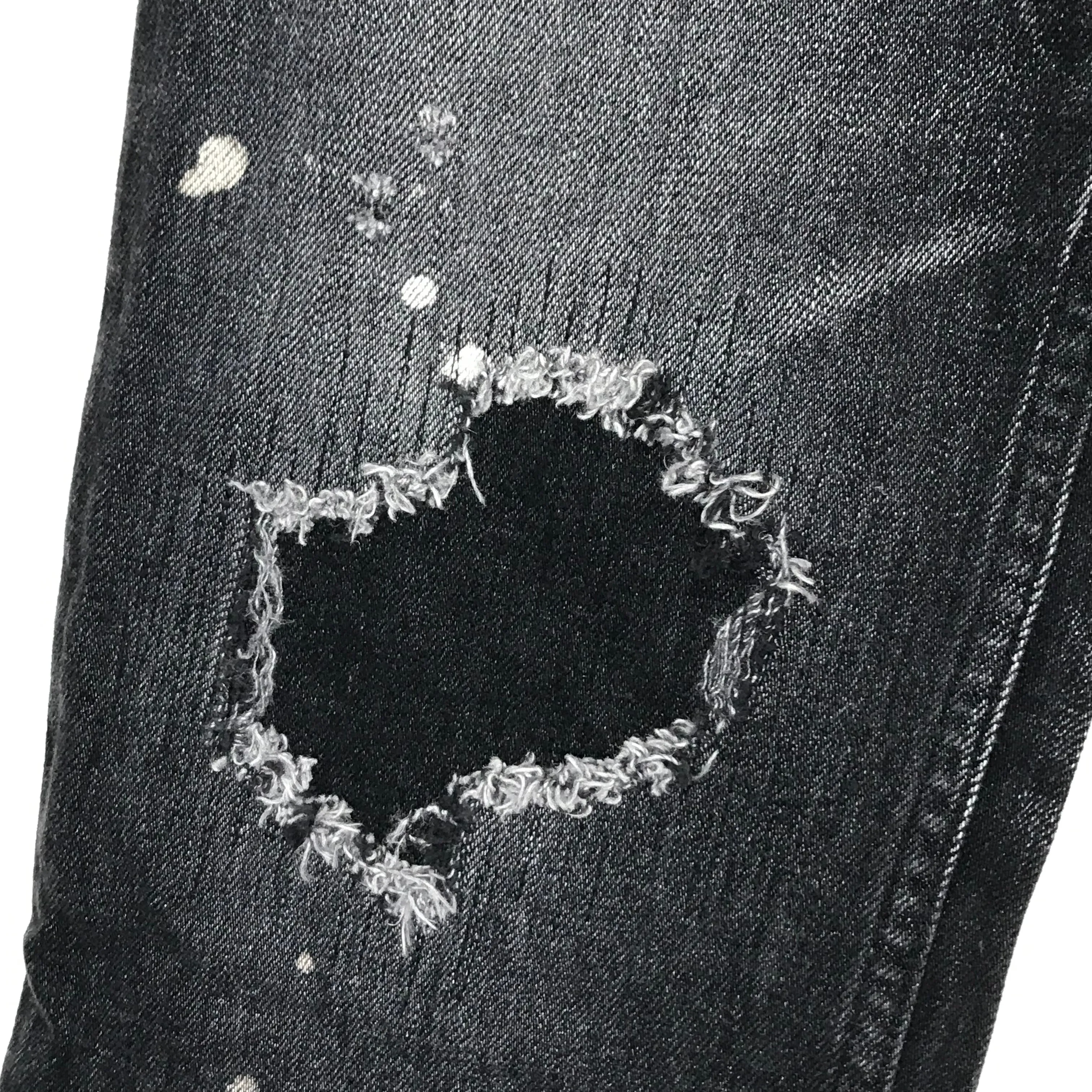 [3] Number Nine Distressed Skinny Denim Jeans Black