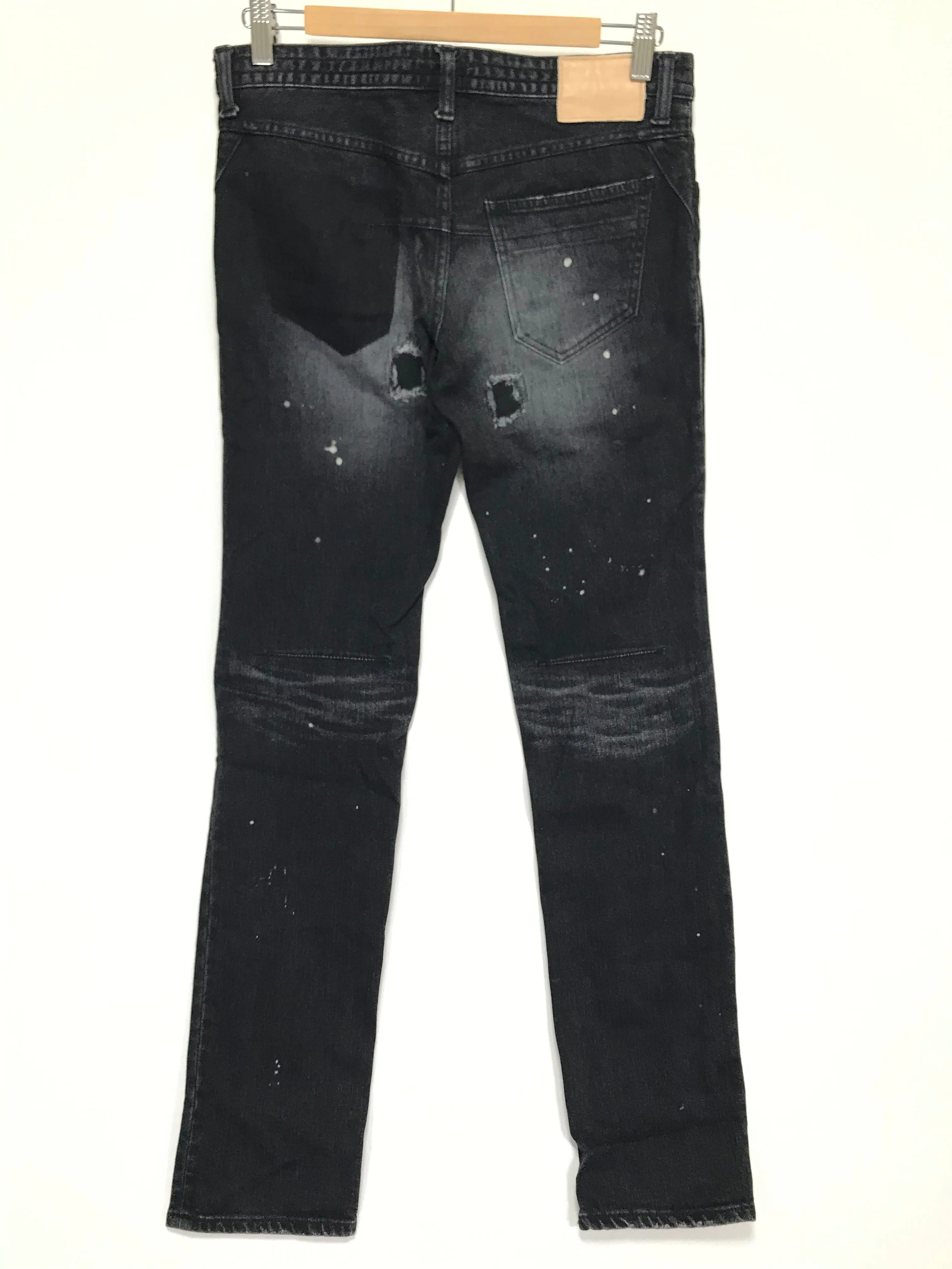 [3] Number Nine Distressed Skinny Denim Jeans Black
