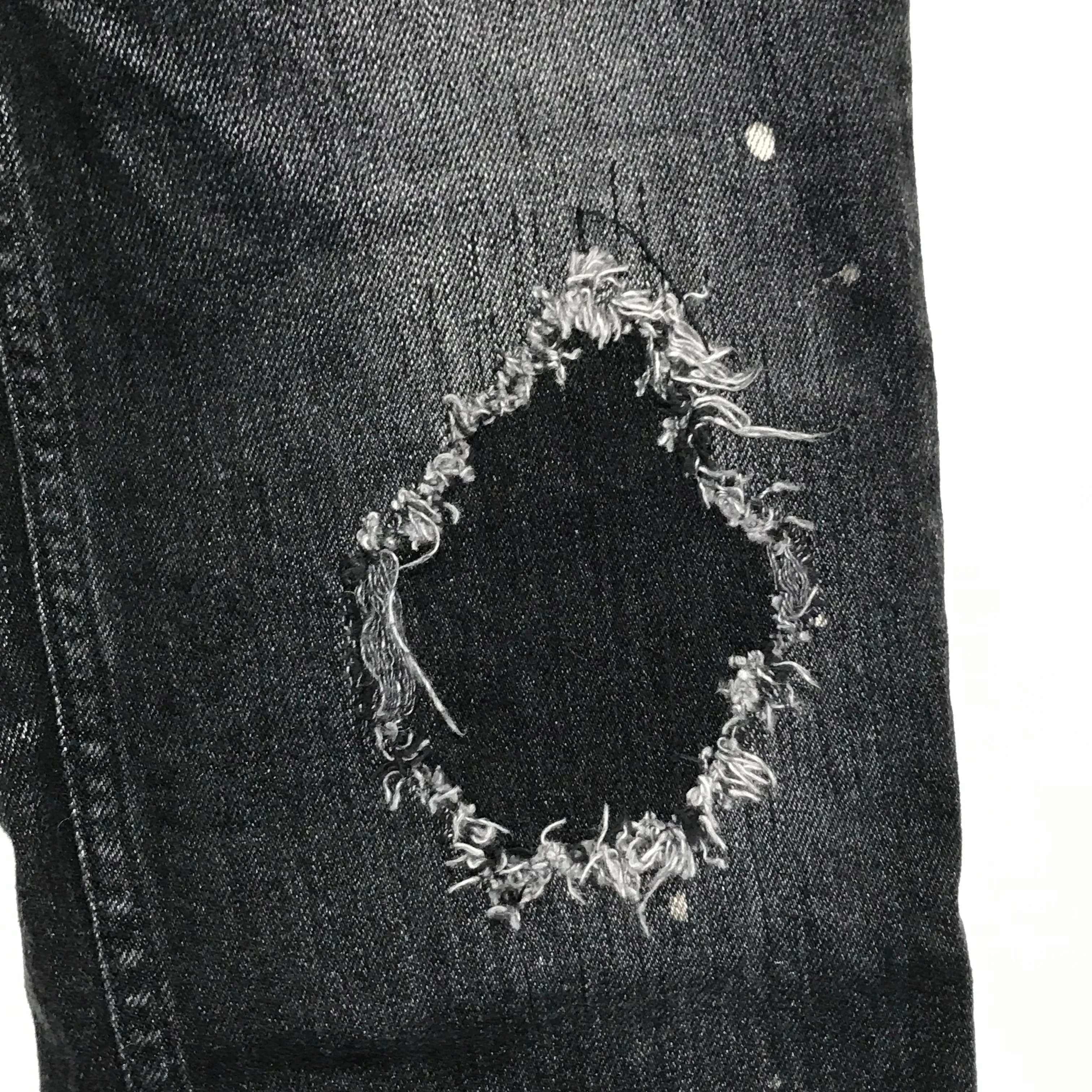 [3] Number Nine Distressed Skinny Denim Jeans Black