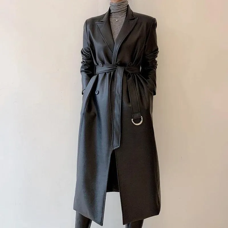 Alexa Leather Trench Coats