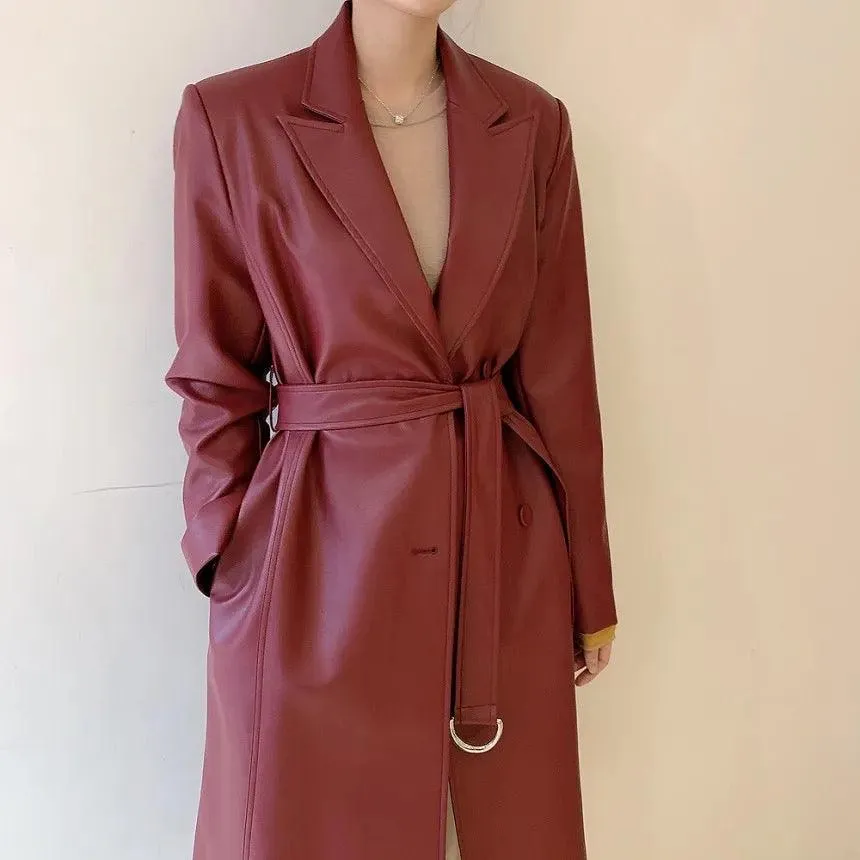 Alexa Leather Trench Coats