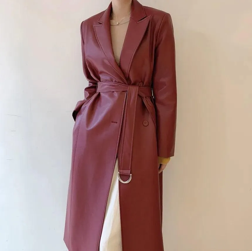 Alexa Leather Trench Coats
