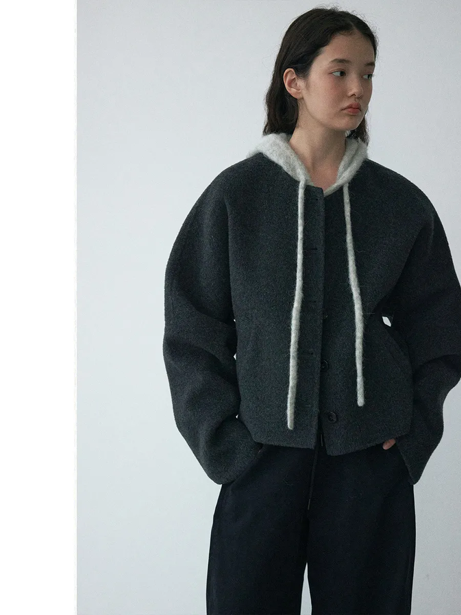 Alpaca Wool Button-up Jacket