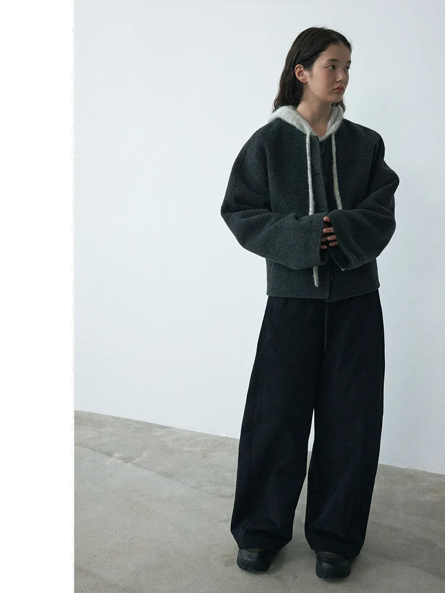 Alpaca Wool Button-up Jacket
