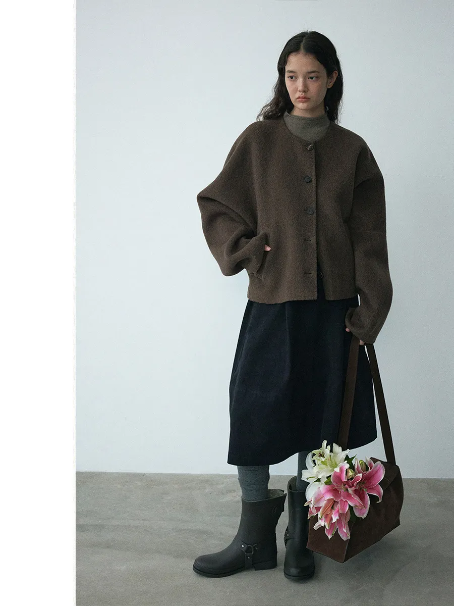 Alpaca Wool Button-up Jacket