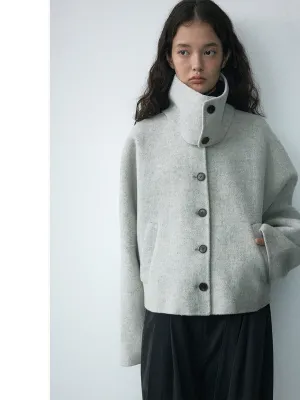 Alpaca Wool Button-up Jacket