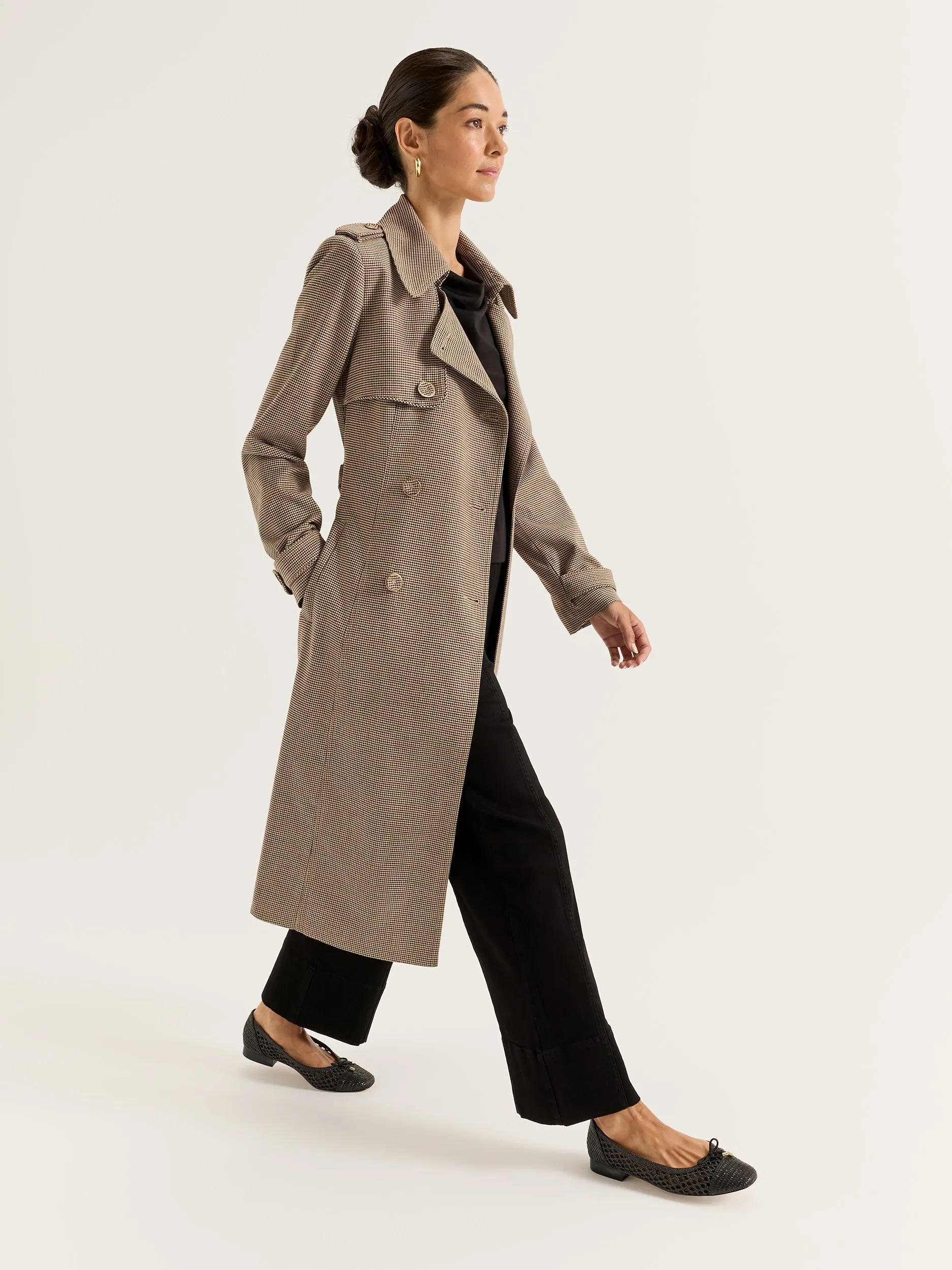 Annie Check Trench Coat