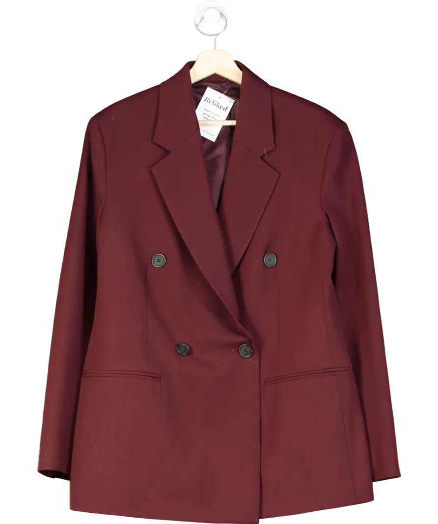 Arket Red Burgindy Wool Twist Blazer UK 8