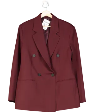 Arket Red Burgindy Wool Twist Blazer UK 8