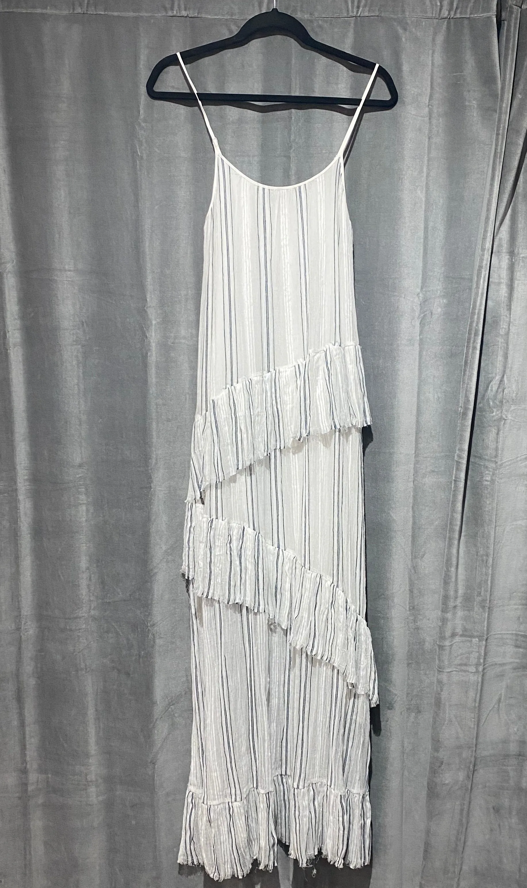 ATM White and Blue Slip Dress