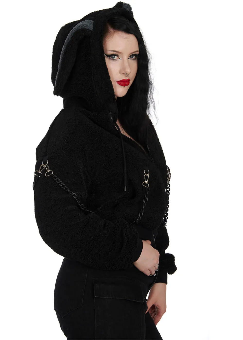 Banned Alternative Vinnie The Bunny Hoodie Black