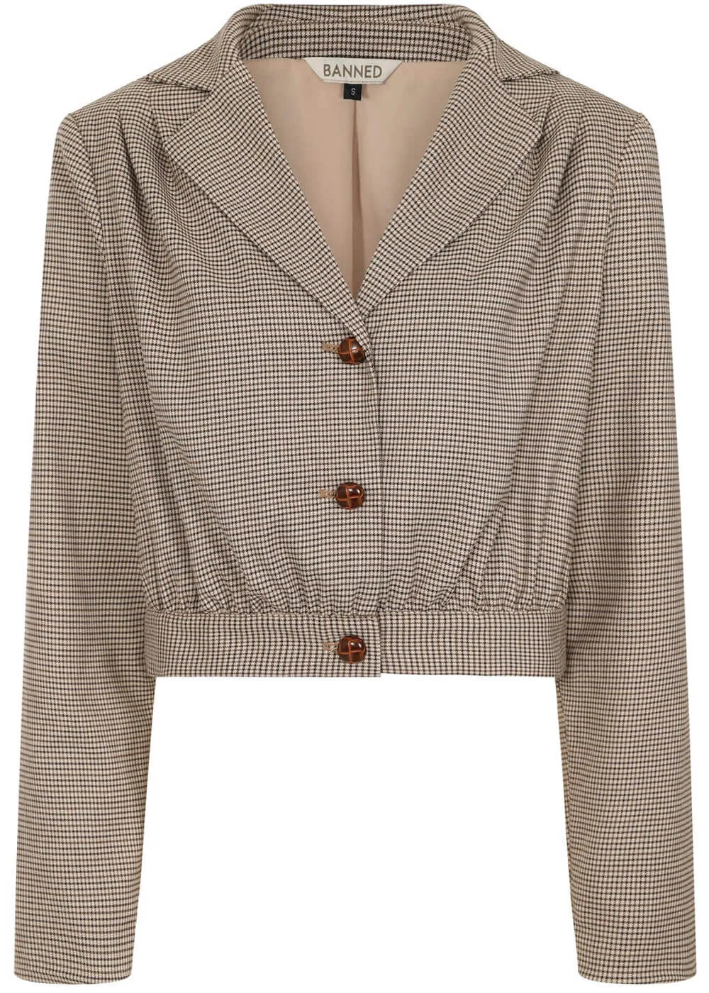 Banned Robin Houndstooth 40's Jacket Brown