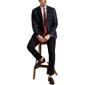 Bar III Mens Plaid Knit Two-Button Blazer