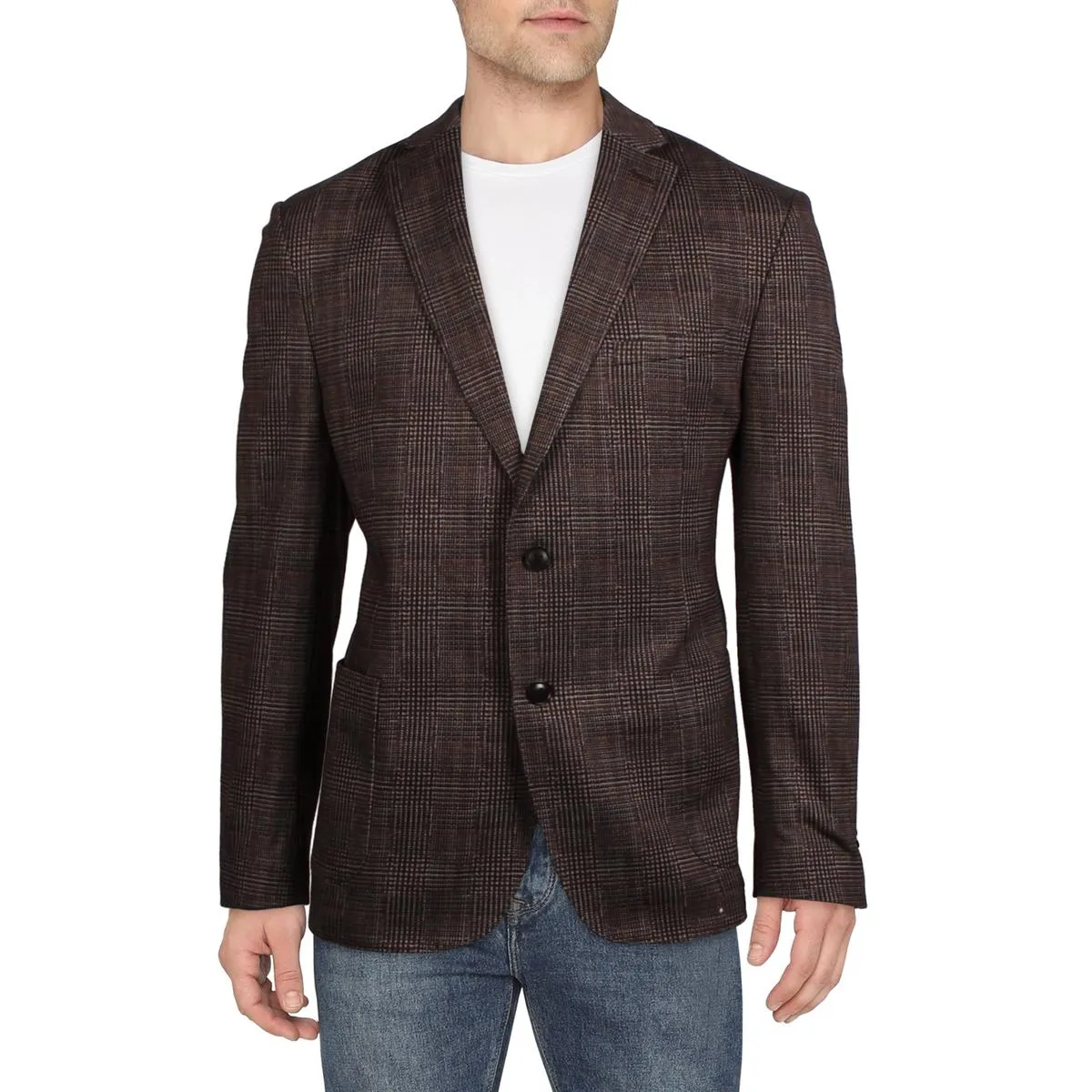 Bar III Mens Plaid  Sportcoat