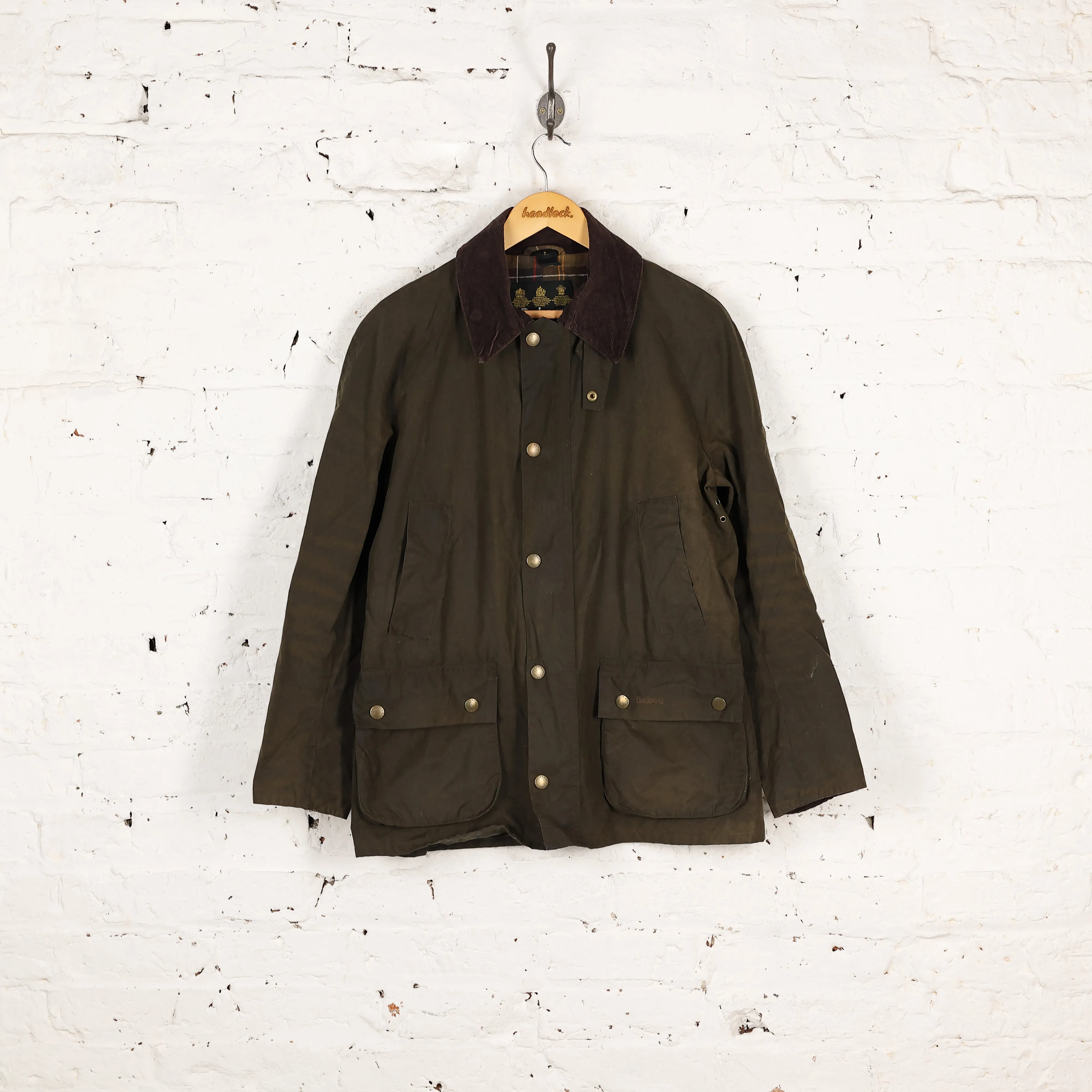 Barbour Ashby Wax Jacket Coat - Green - M