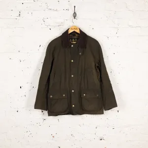 Barbour Ashby Wax Jacket Coat - Green - M
