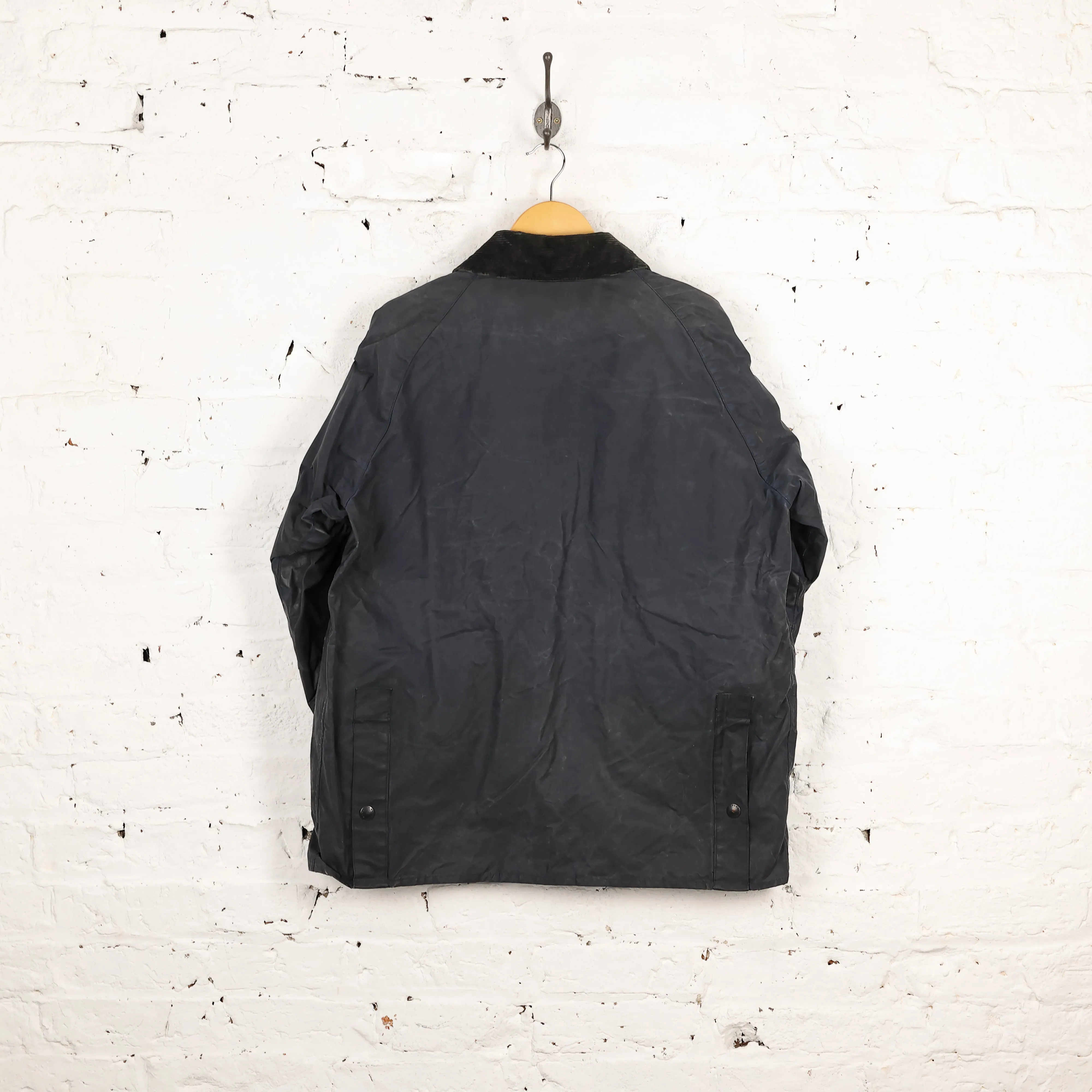 Barbour Bedale Four Pocket Wax Jacket Coat - Blue - L