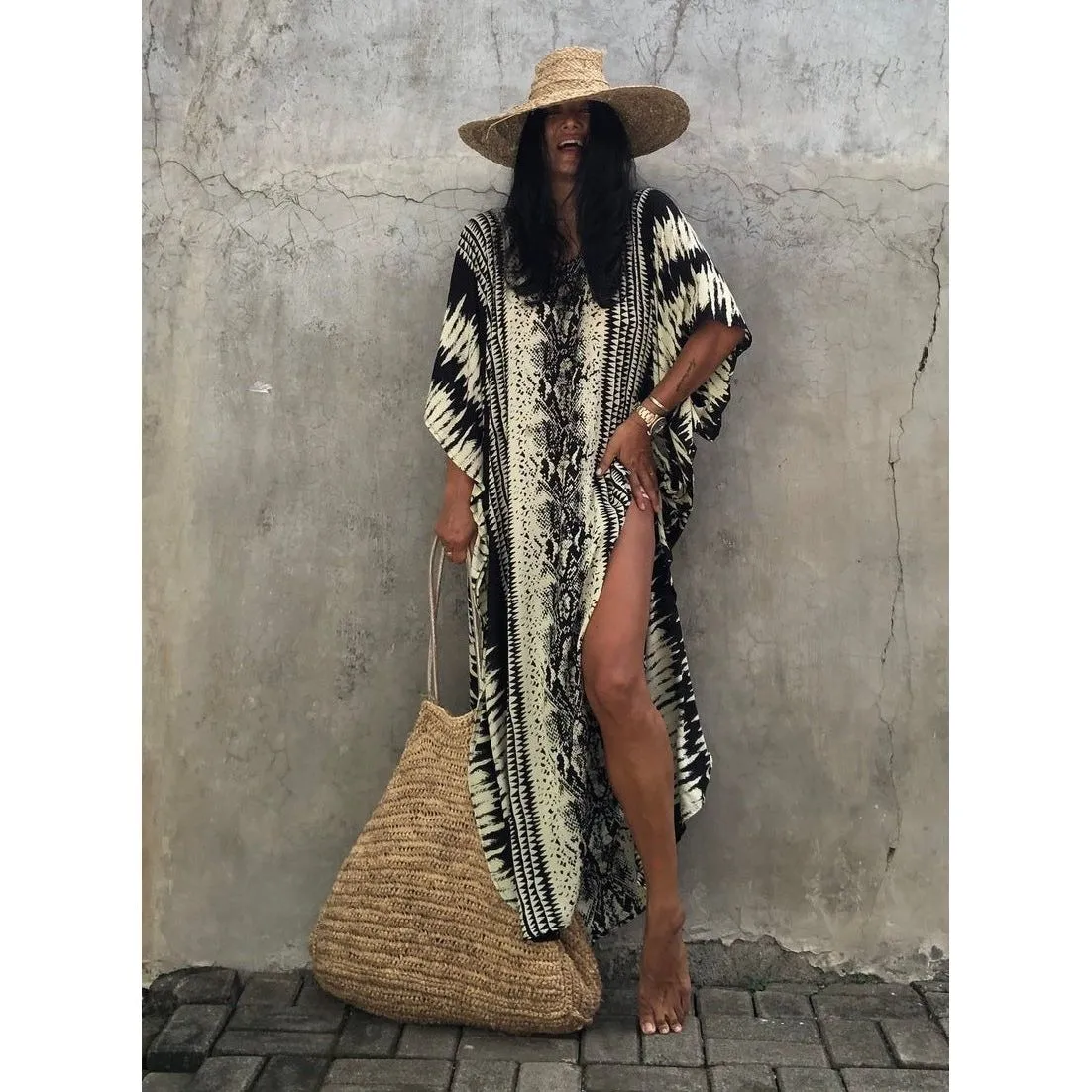 Beach Snake Pattern Dress