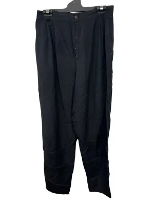 Black Highwaisted Button Fly Tapered Pants