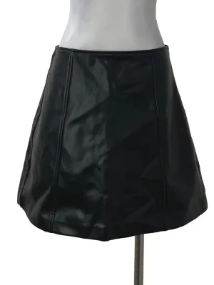 Black Leather Panel Skirt