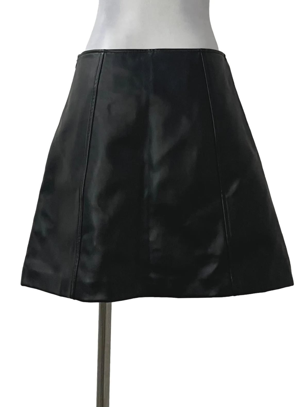 Black Leather Panel Skirt