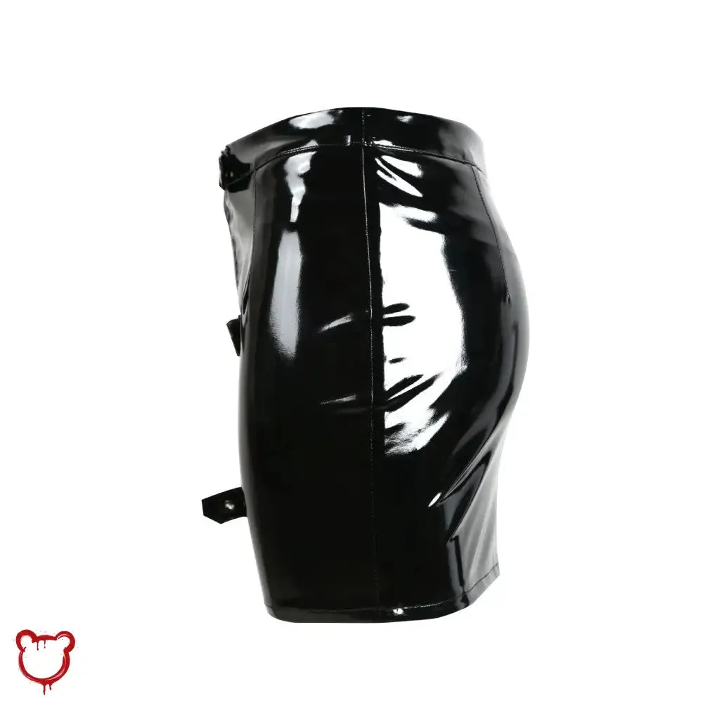 Black PVC Leather Skirt