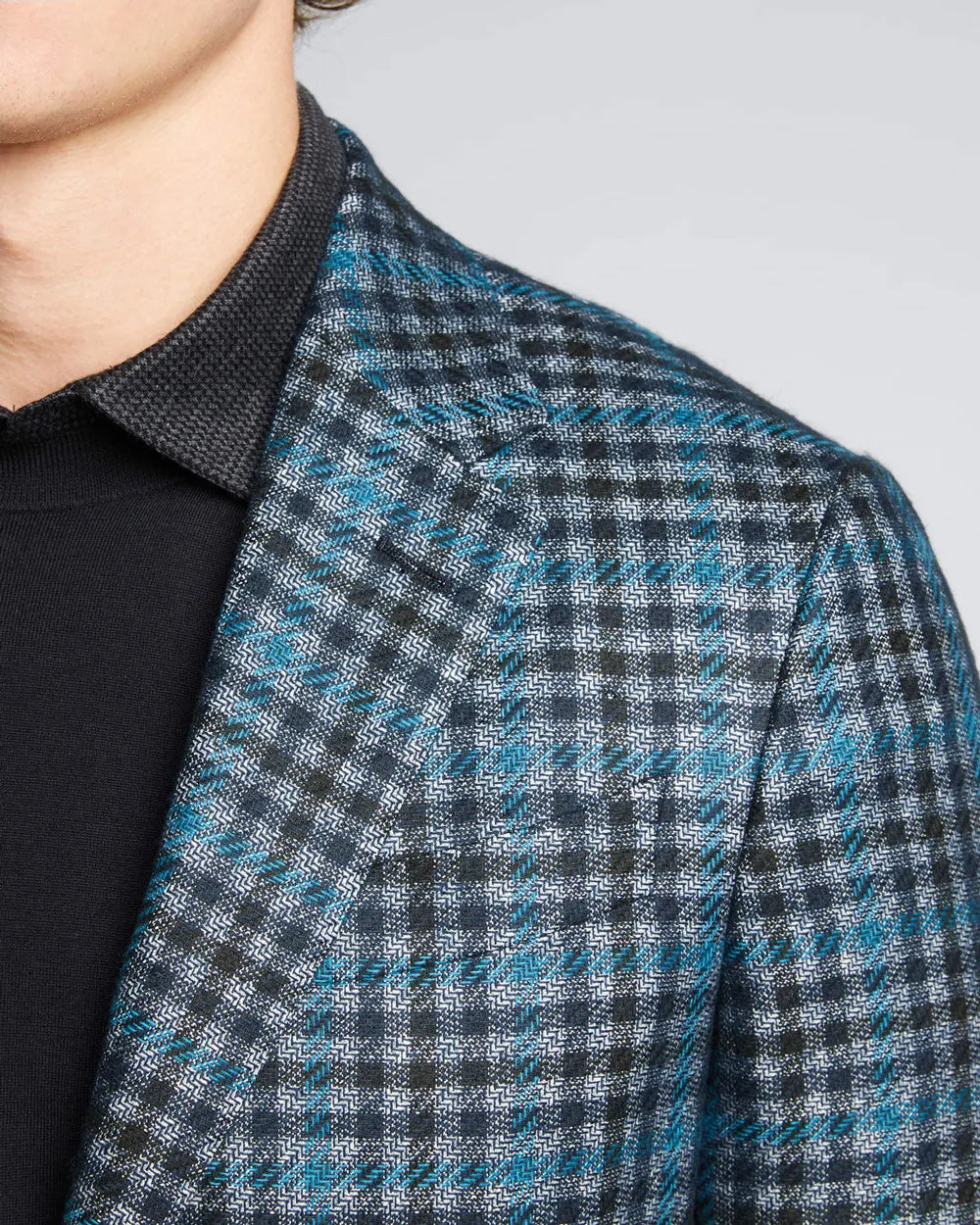 Blue and Grey Plaid Sportscoat
