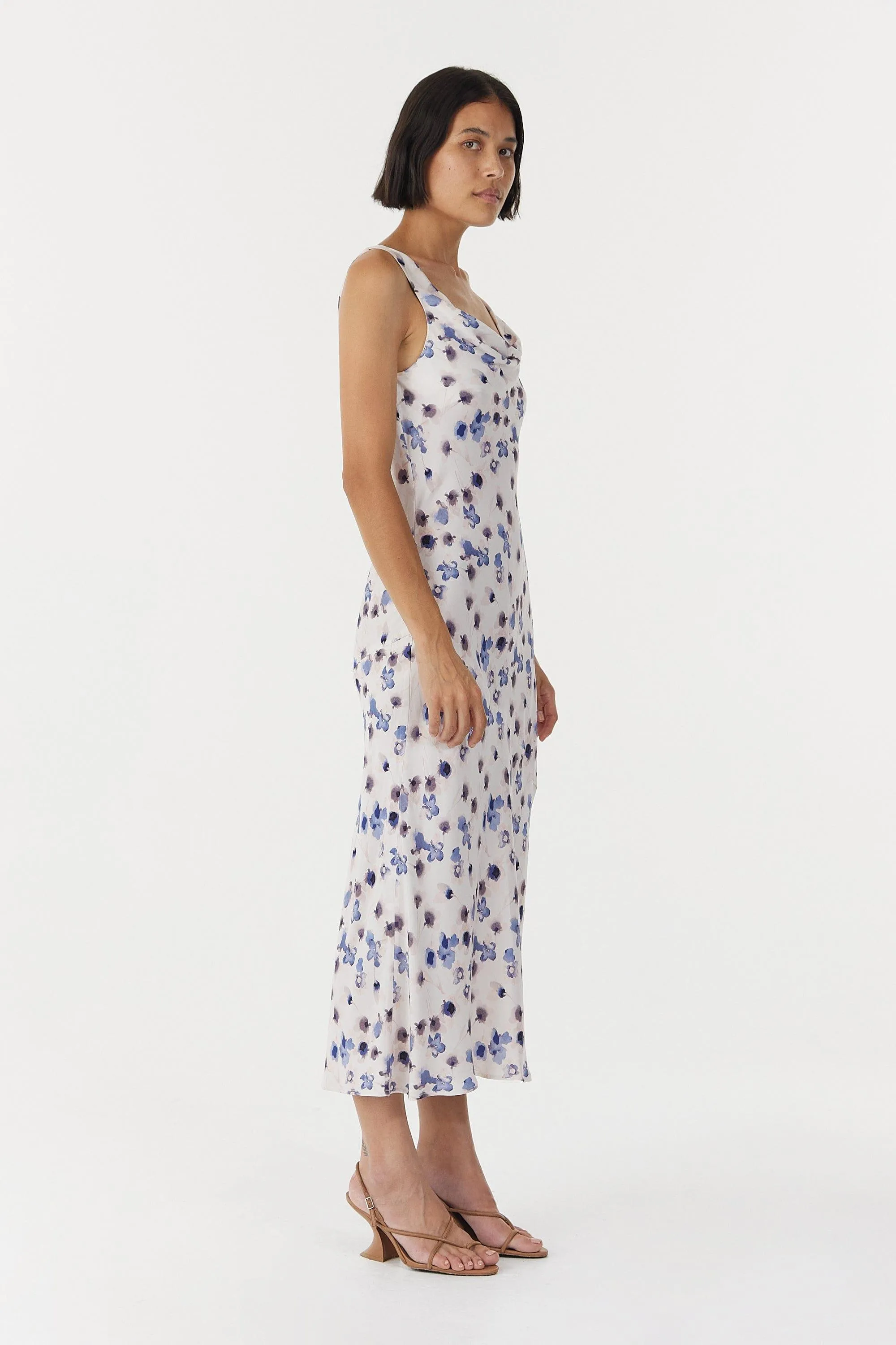 BLUE BELL COWL SLIP DRESS | FLORAL