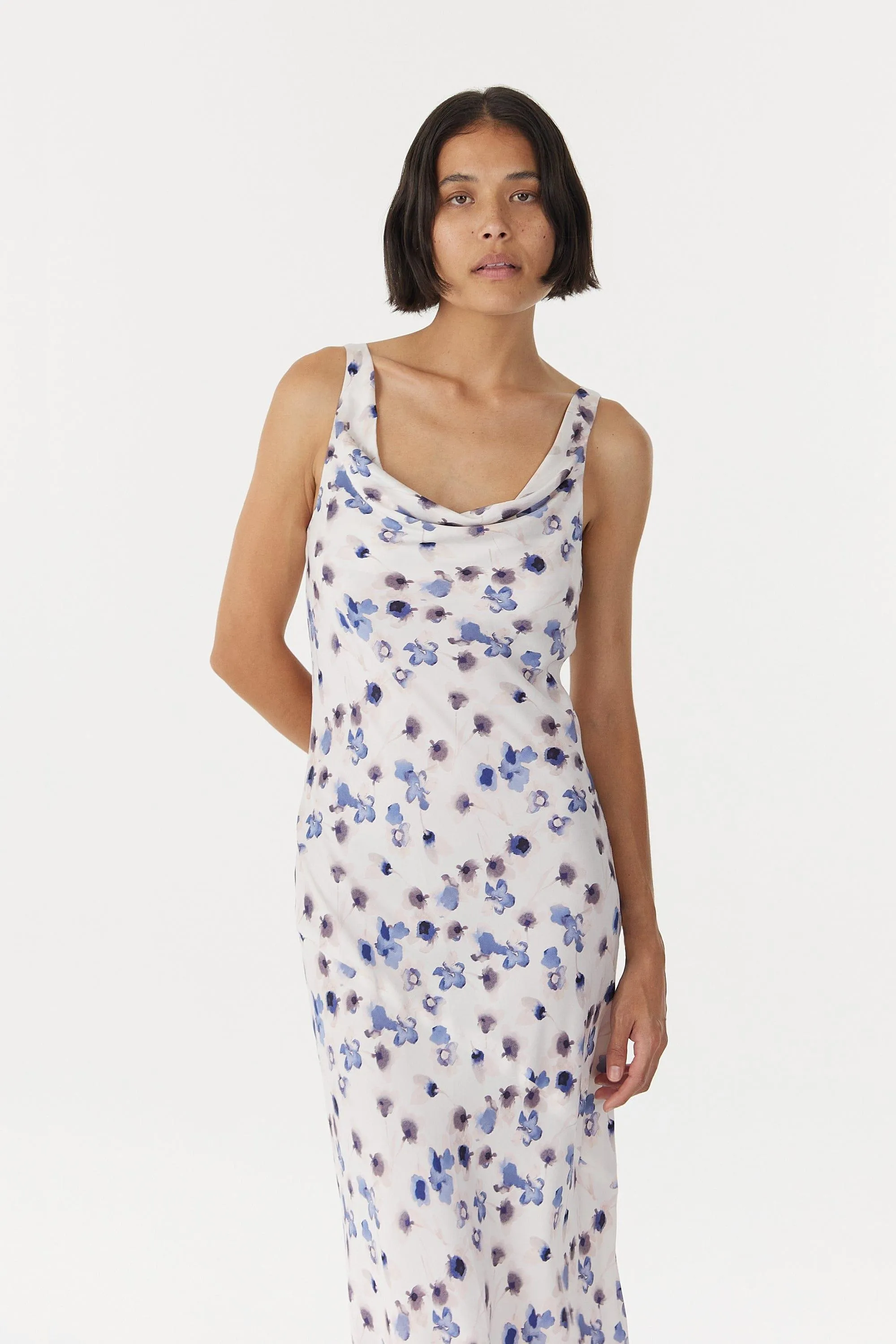 BLUE BELL COWL SLIP DRESS | FLORAL