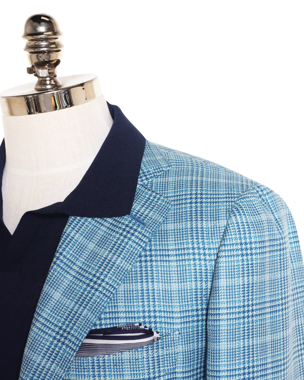 Blue Tonal Cashmere Blend Plaid Sportcoat
