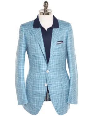 Blue Tonal Cashmere Blend Plaid Sportcoat
