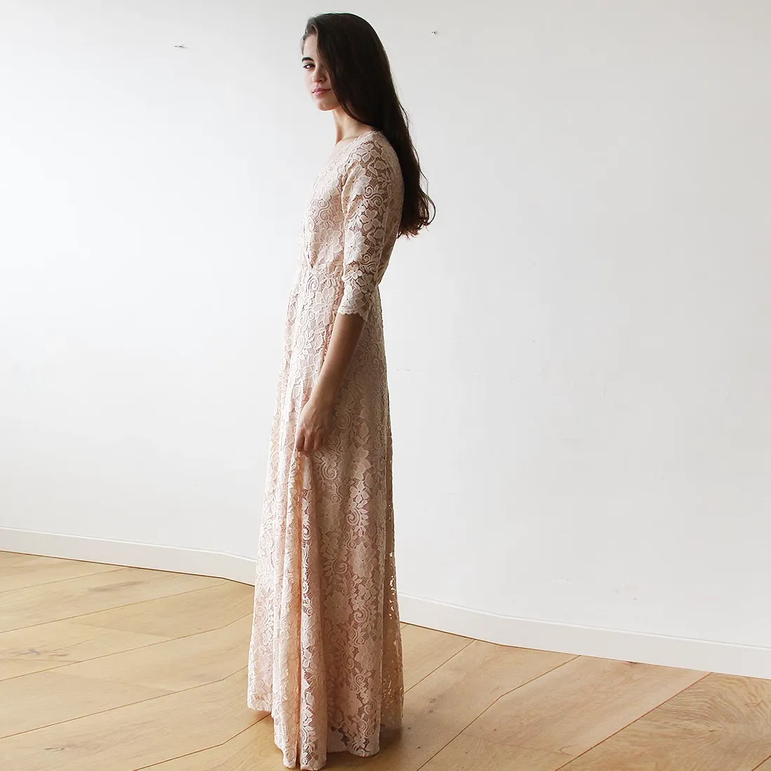 Blush lace dress #1124