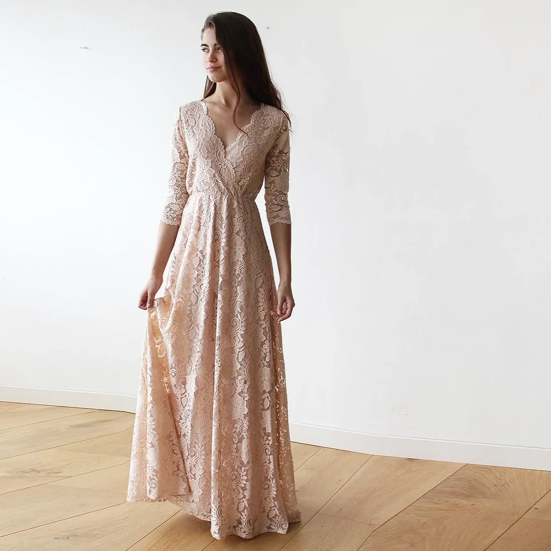 Blush lace dress #1124
