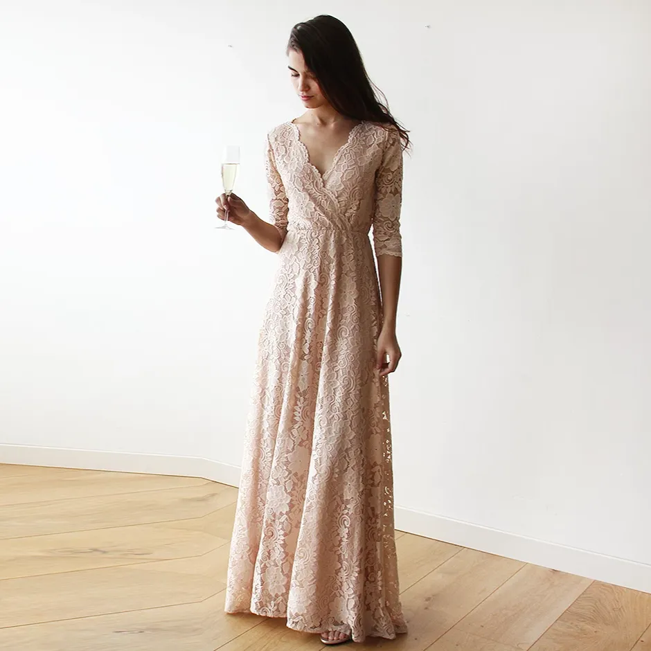 Blush lace dress #1124