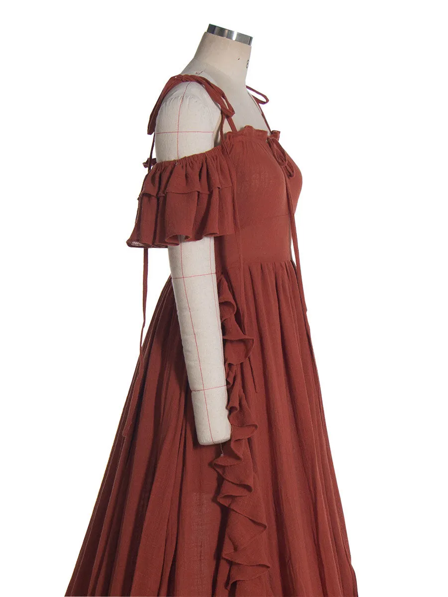 Boho Chic Cotton Maxi Dress Bohemian Dress for Photoshoots YW240121