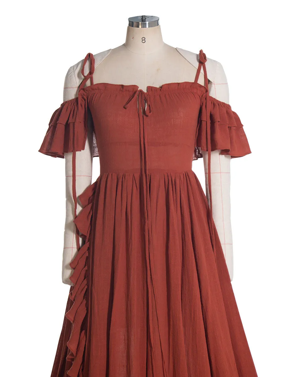 Boho Chic Cotton Maxi Dress Bohemian Dress for Photoshoots YW240121
