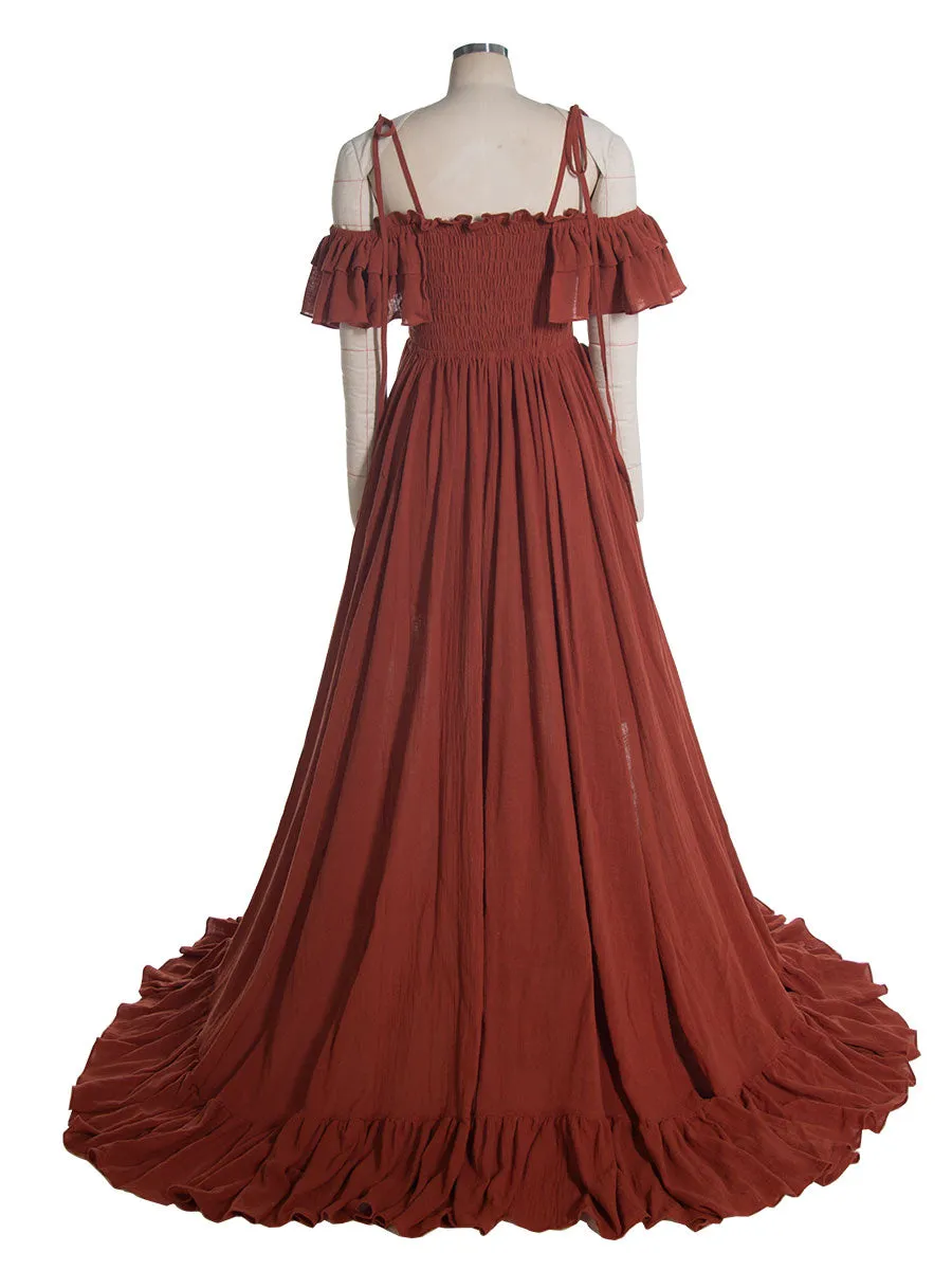 Boho Chic Cotton Maxi Dress Bohemian Dress for Photoshoots YW240121