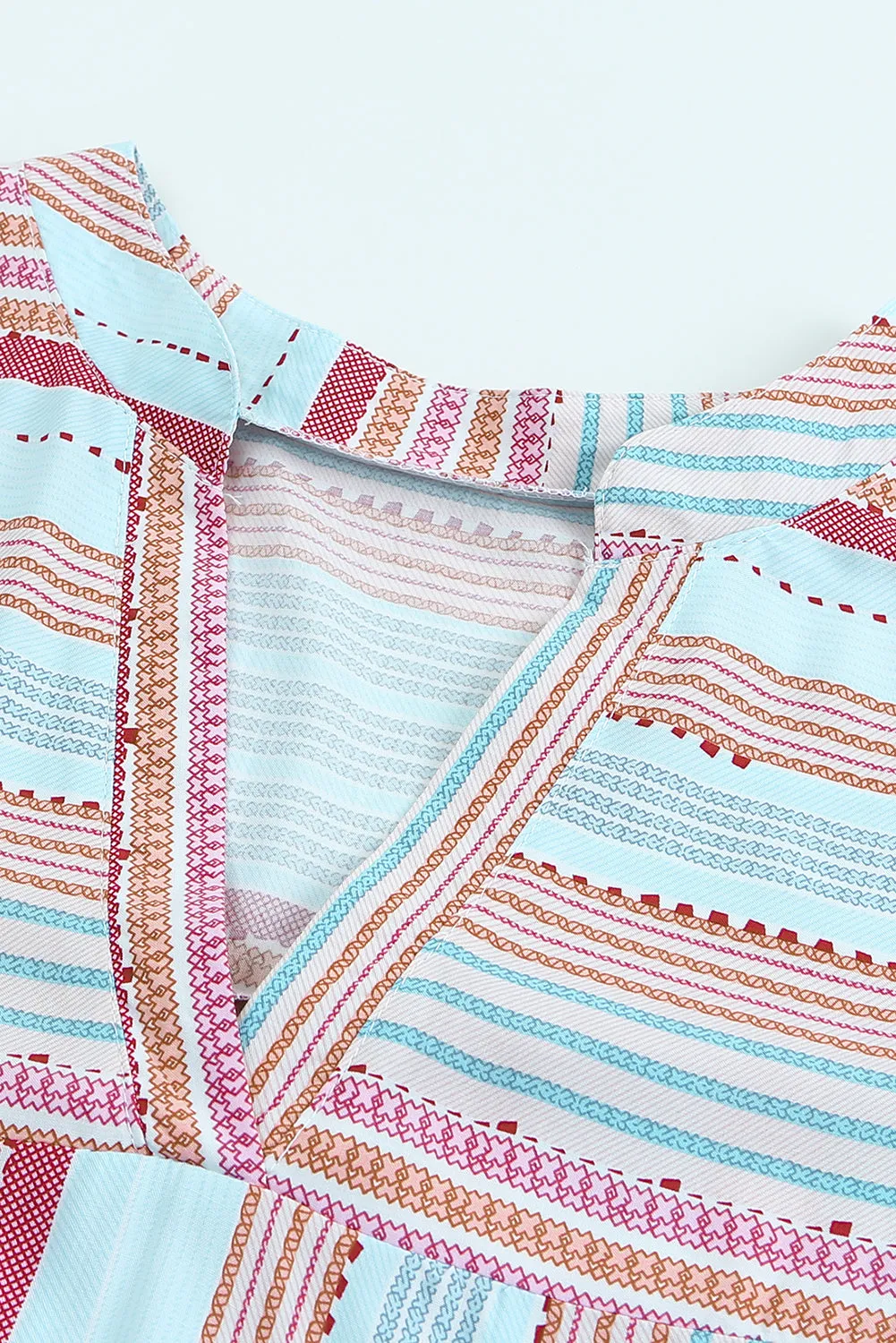 Boho Printed Tiered Bell Sleeve Babydoll Dress