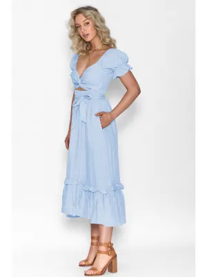 Boho Tie-Waist Homecoming Dress