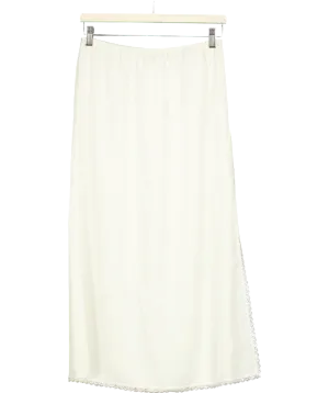 Brandy Melville Cream Satin Lace Trimmed Skirt UK M/L