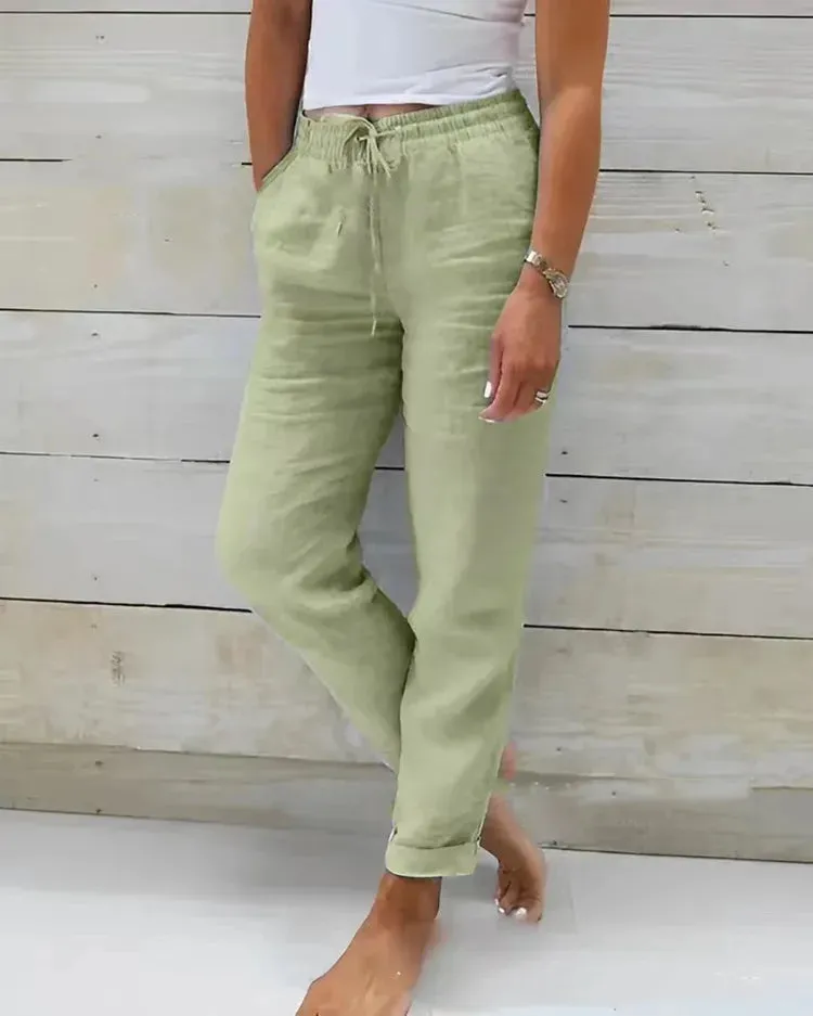 BreezeLuxe Linen Pants - Summer 2025