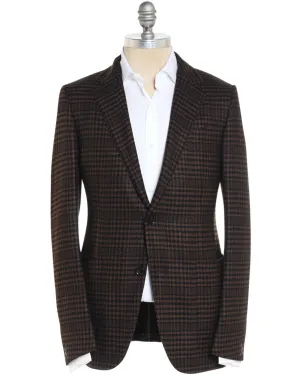 Brown and Black Cashmere Blend Plaid Sportcoat