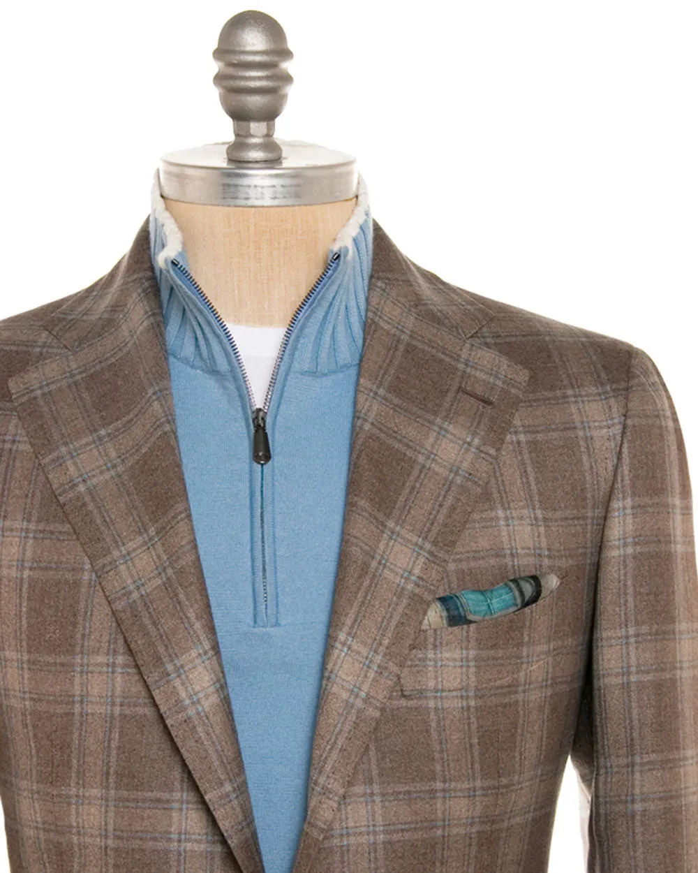 Brown and Teal Plaid Sportcoat