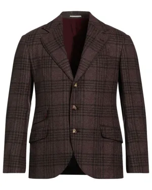 Brown Plaid Nested Suit Jacket