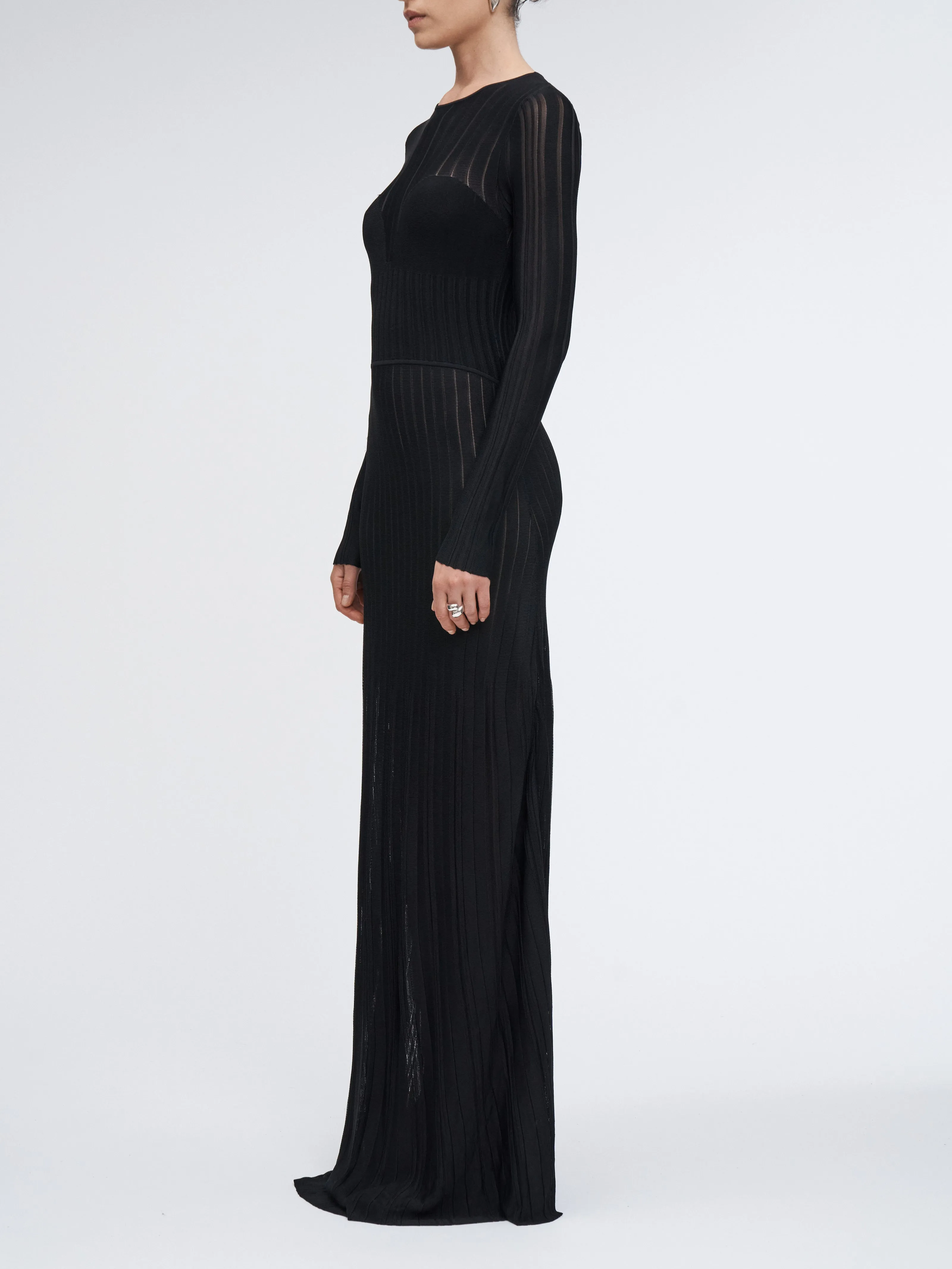 Bustier Variegated Dress in Black