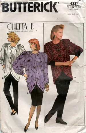 Butterick 4227 CHETTA B Womens Cocoon Top Skirt & Stretch Pants 1980s Vintage Sewing Pattern Size 8 & 10