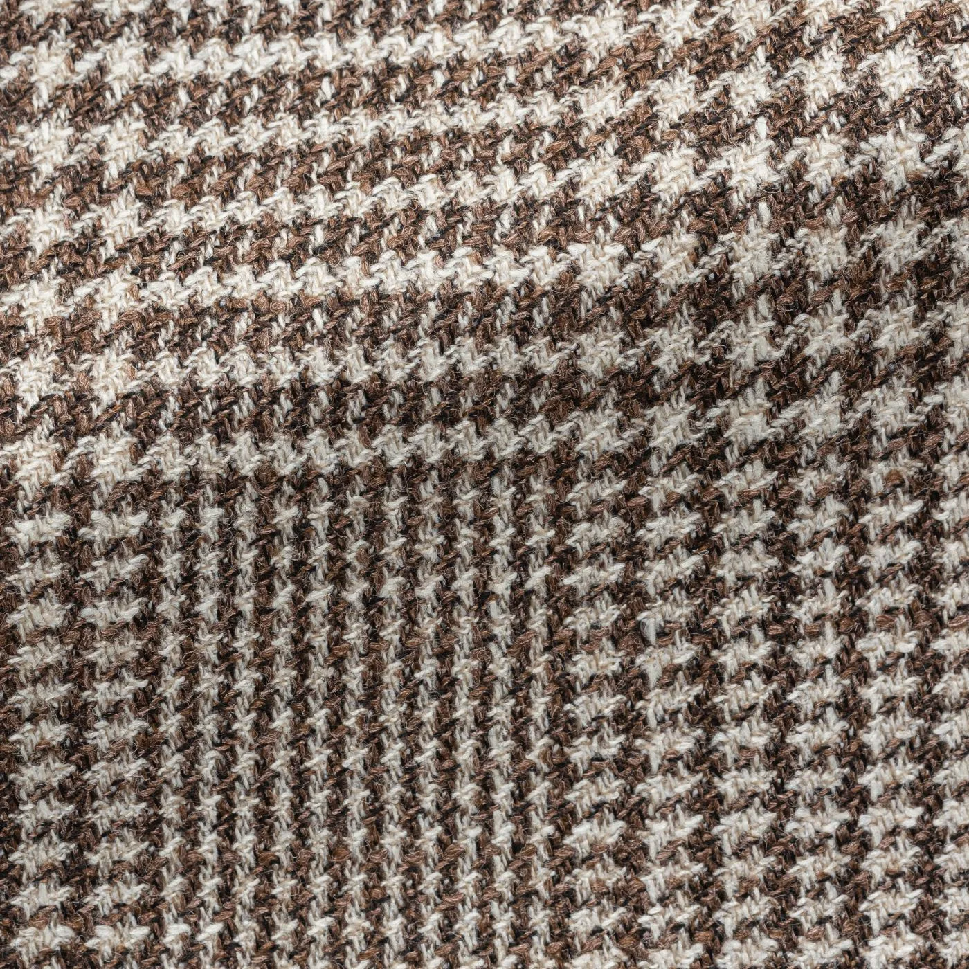 Cerruti Beige Brown Wool & Silk with Glencheck